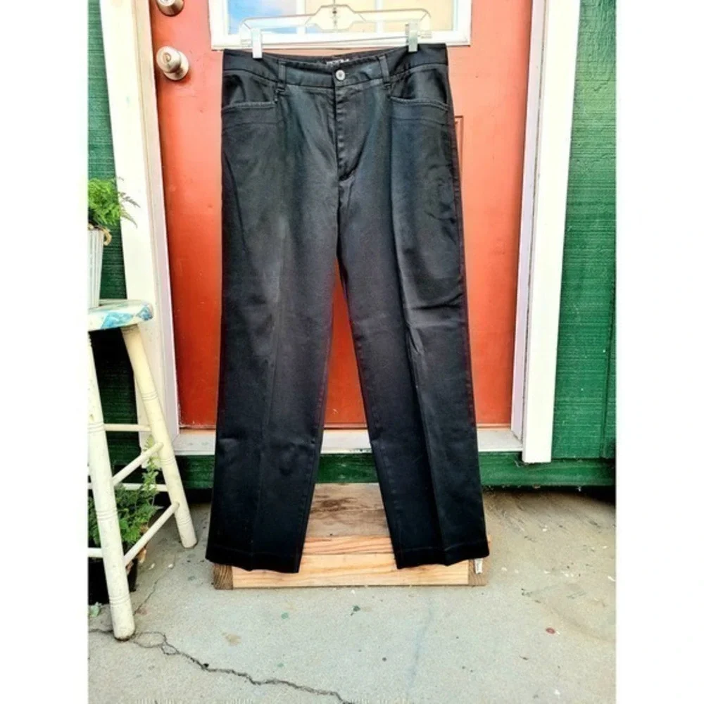 Kenneth Cole New York Black Stretch Preppy Cotton Men's Dress‎ Pants